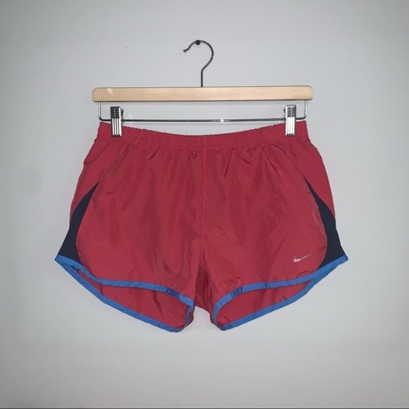 Nike Tempo Running Shorts Size Medium  Pink Rose Blue Black Run Lined Workout - Picture 2 of 7